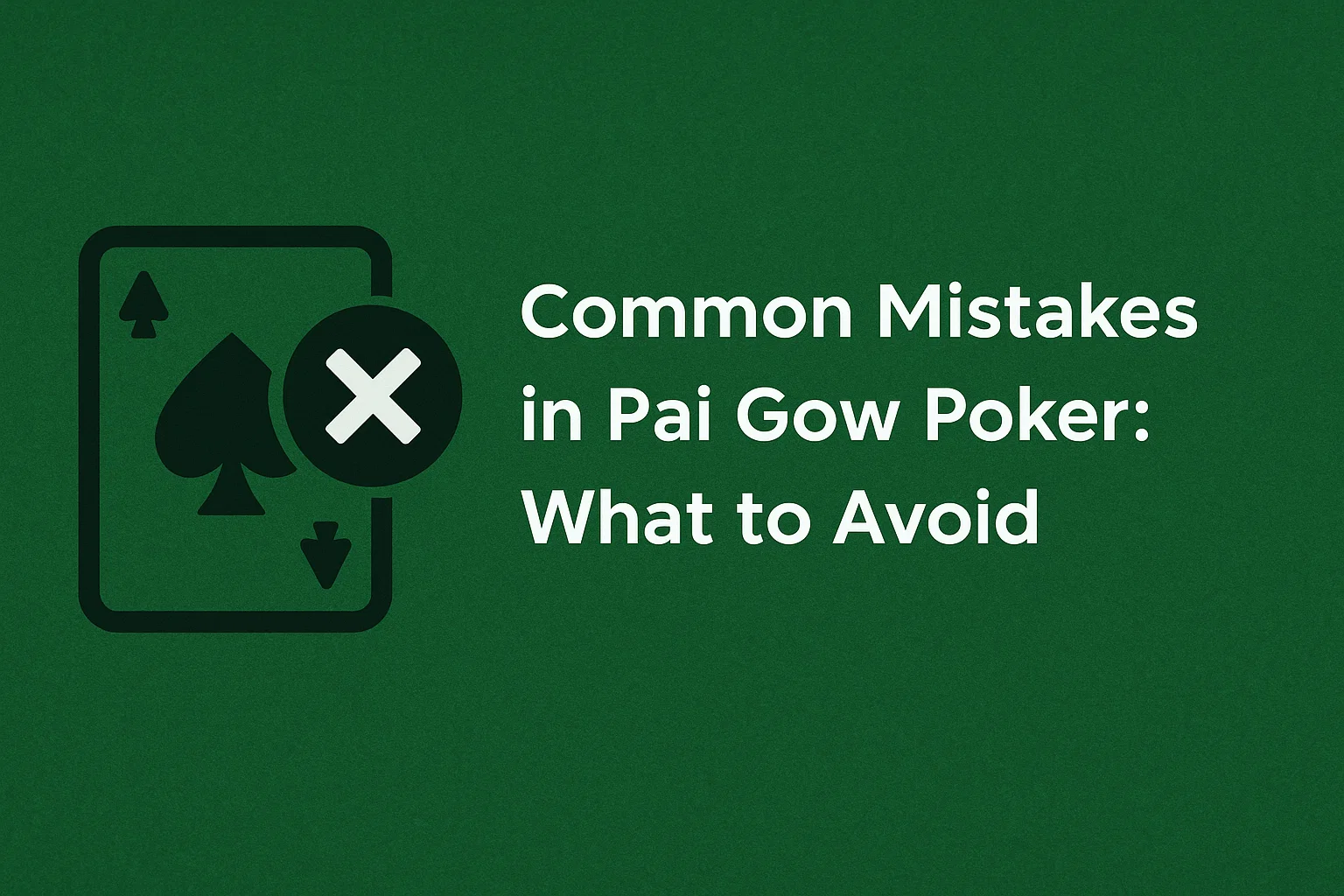 Common Mistakes in Pai Gow Poker: What to Avoid